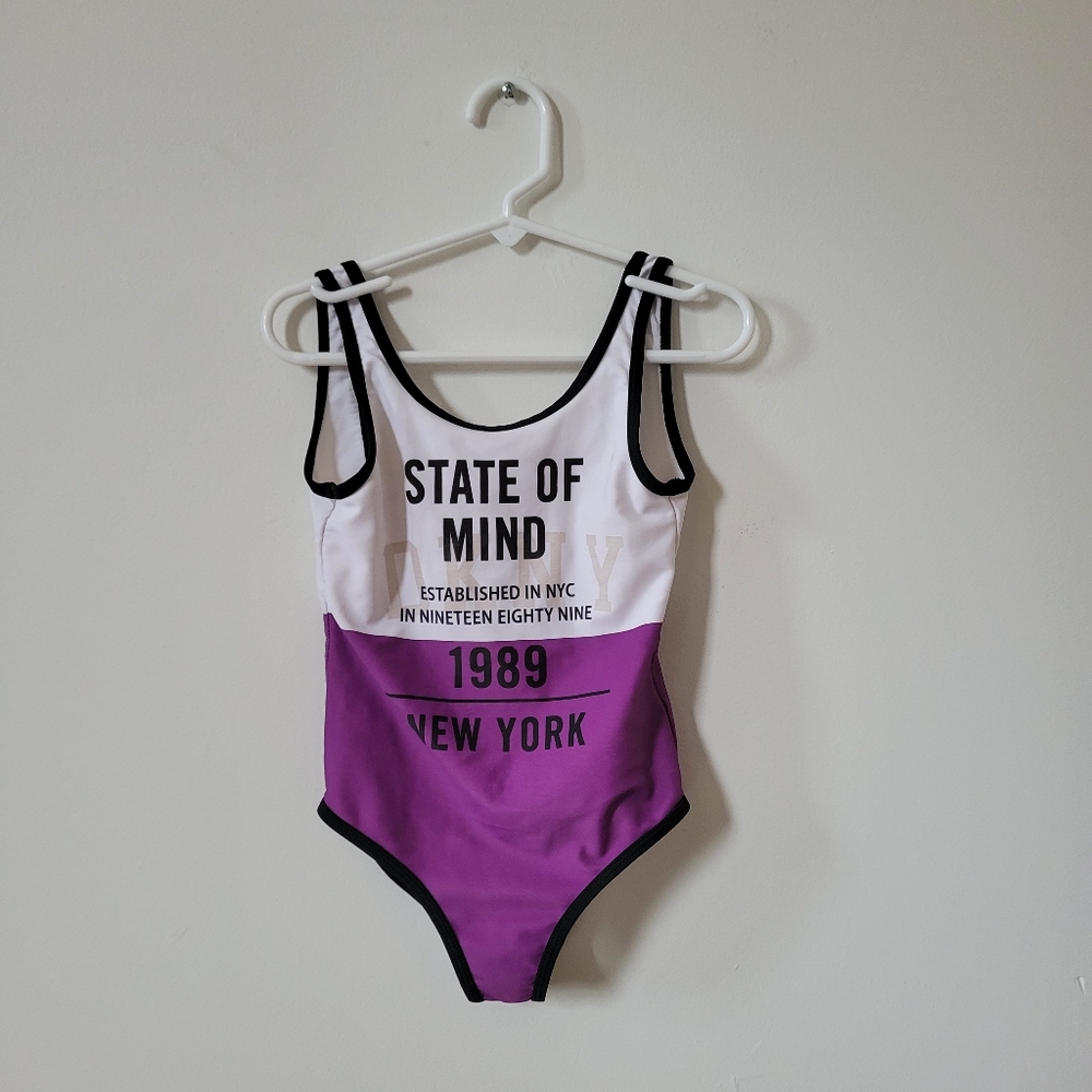 DKNY Purple and White Swimsuit, 5T